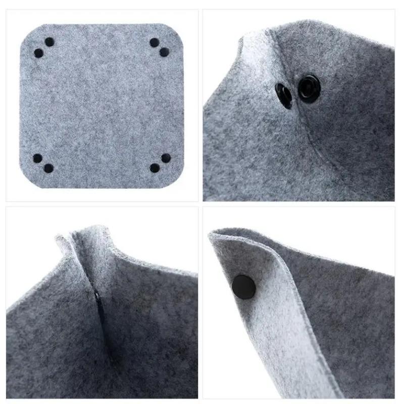 Felt Organizer Box Set Stationery Desk Organizer Supplies Desktop Bag Set for Student Desk Accessories 1P Random Color Wholesale