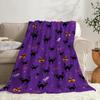 1pz Coperta Halloween Gatti Neri Zucca Teschio Pipistrelli Strega Coperta Sottile Regali per Divano Letto Auto Casa Campeggio uso tutto l'anno