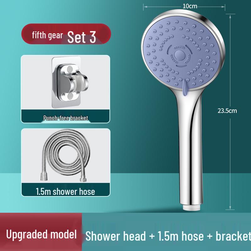 Pressurized Shower Head Set with Coarse Hole Sprinkler for High Water Output and Bath Heater Compatibility
