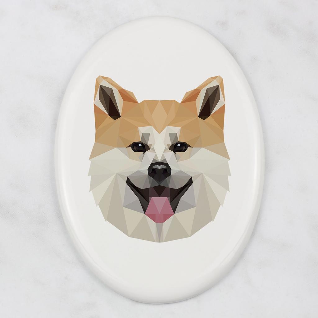 Akita, Akita Inu -Płytka Ze Zdjęciem I Napisem Geometryczna Marki Art-Dog