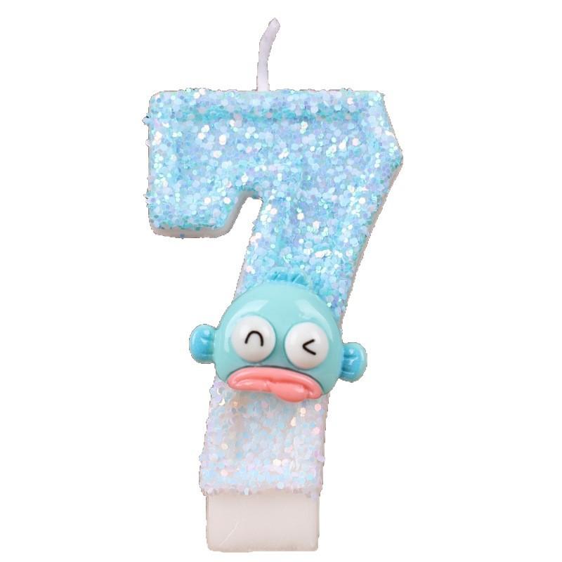 Ugly Fish Cartoon Number Birthday Candle Cake Decoration Holiday Birthday Celebration Handmade Candle 0-9diy