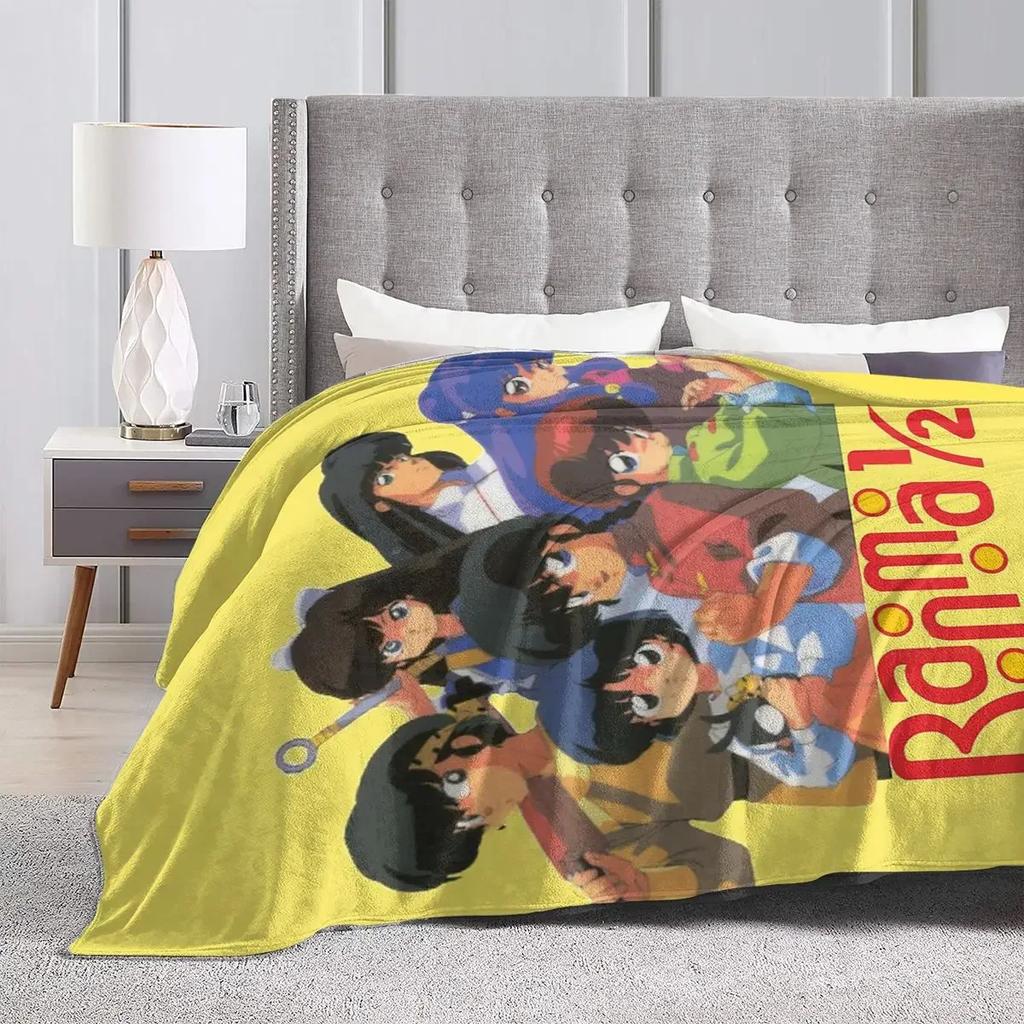 Ranma 1/2 Saotome Pig Girls  Blanket Soft Warm Flannel Throw Blanket Plush for Bed Living Room Picnic Travel Home Sofa