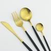 5Pcs Gold Dinnerware Cutlery Set Knife Cake Fork Tea Spoon Dinner Tableware Stainless Steel Flatware Home Kitchen Silverware Set