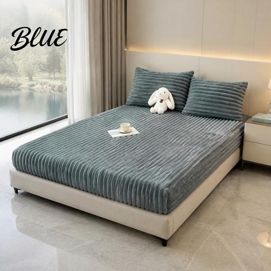 Coprimaterasso in Velluto Lenzuolo con Angoli per l'Inverno Caldo Fondo in Peluche Protettore Termico per Letto con Tasca Profonda Elastico su Tutto Morbido