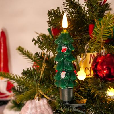 6 Pcs LED Flameless Tree Taper Candles with Remote 5.12" Real Wax Flickering Candles with 3D Flame Wick Battery Operated Candlesticks