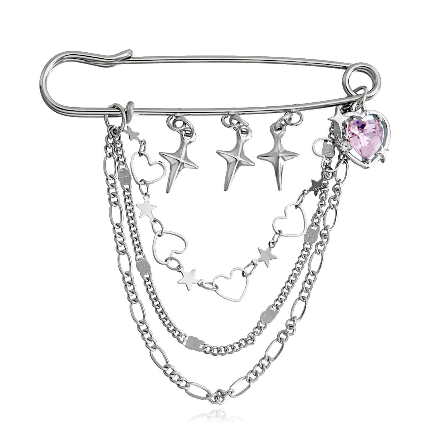 

Хип-хоп бабочка крест-цепочка брошь корейская версия тренда индивидуальные модные аксессуары мужские и женские безделушки