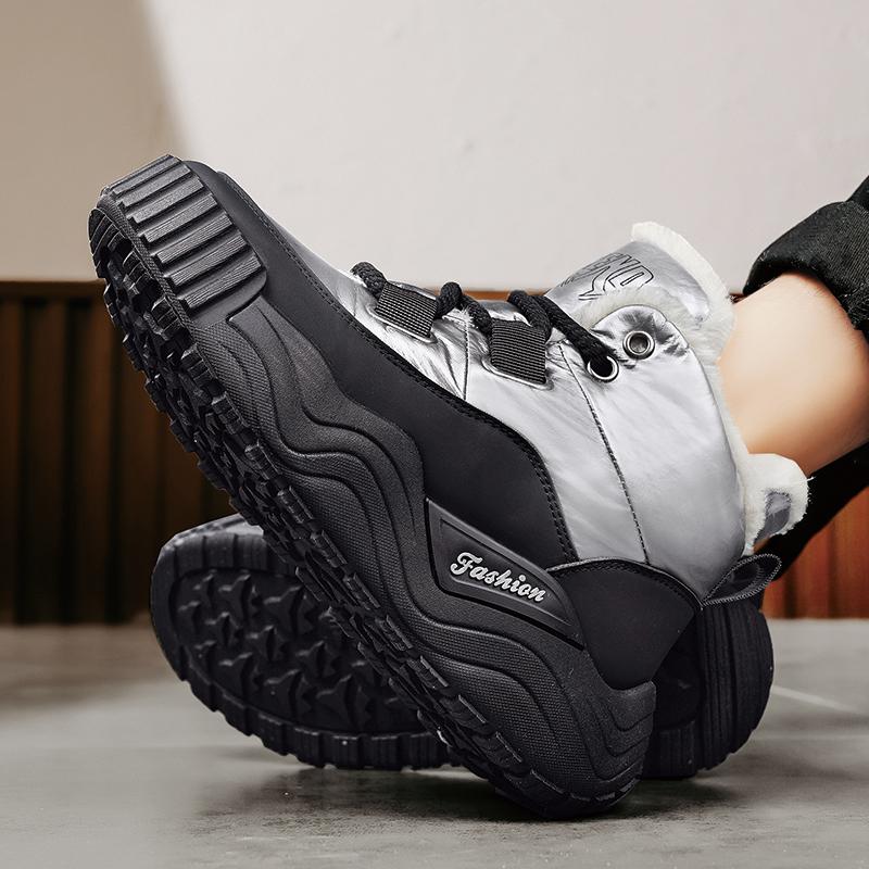 Pánské sněhule na platformě Ležérní boty Zimní kožešina Teplé kotníkové boty