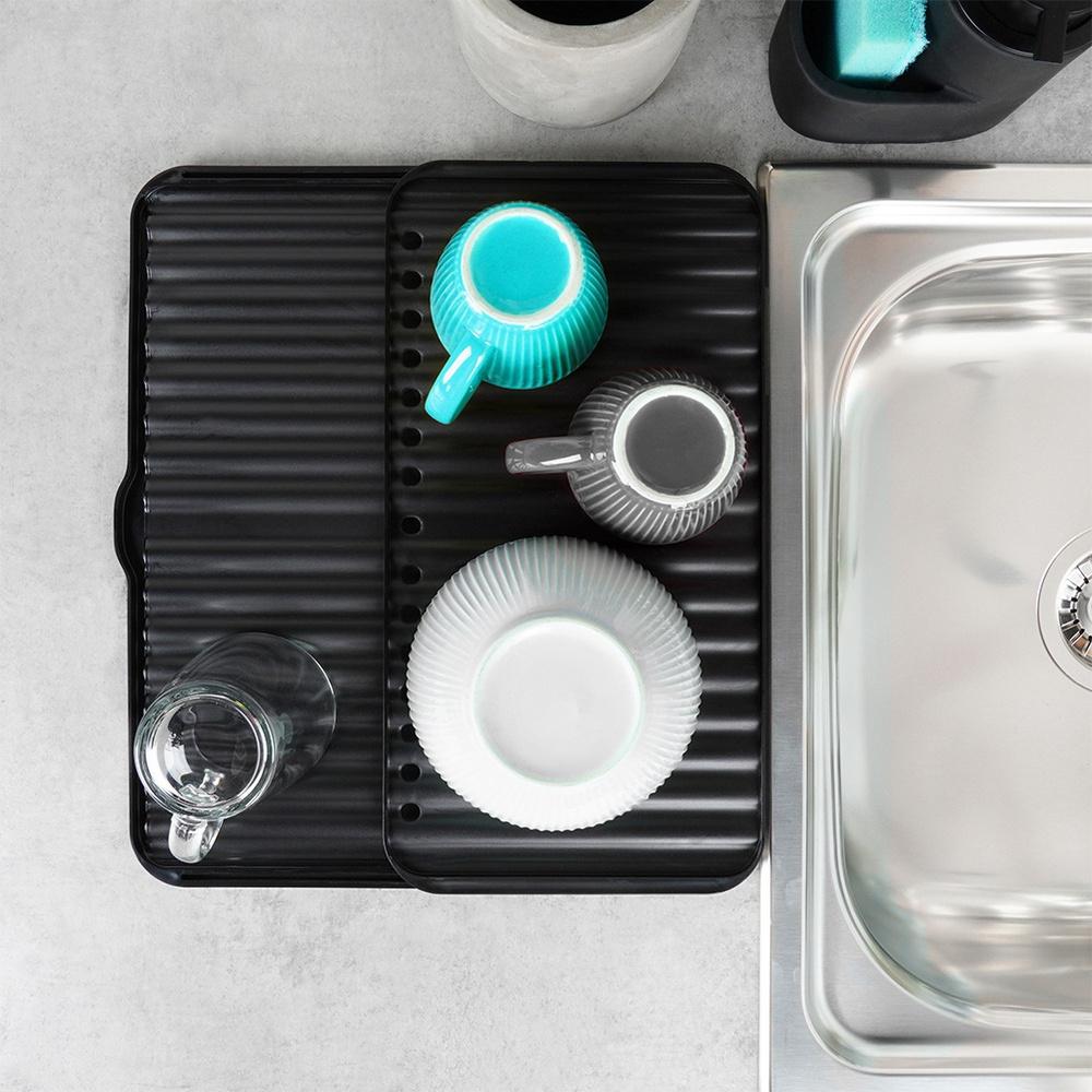Dish Drying Mat Kitchen Rack Drainer Pots and Cups