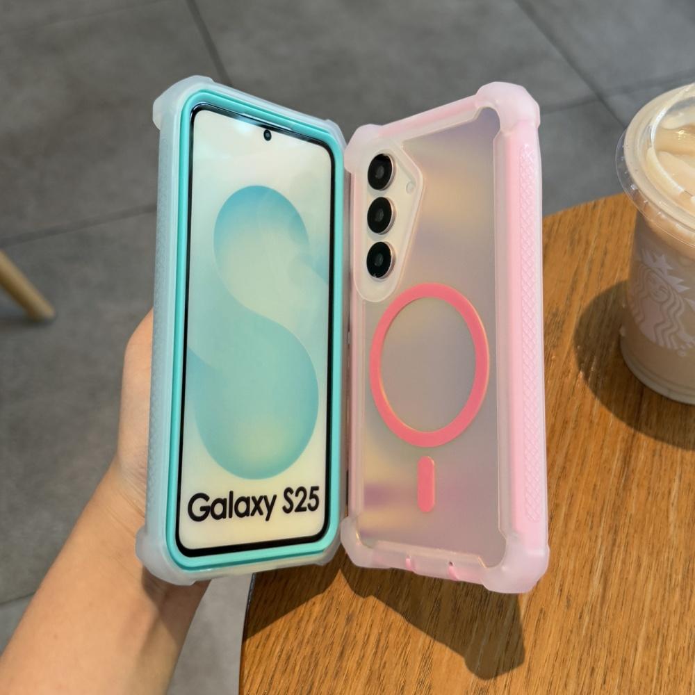 Heavy Duty Thickened Shockproof Magnetic Laser Case For Samsung S25 Ultra S24 S23 Plus Wireless Charging Military Armor Cover