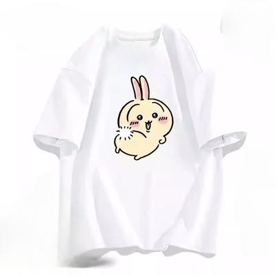MINISO Hachiware Usagi Cute Cartoon Y2K Women‘s and Men’s T-Shirt Hippie Short-Sleeve T-shirt Summer O-Neck Oversize Clothes