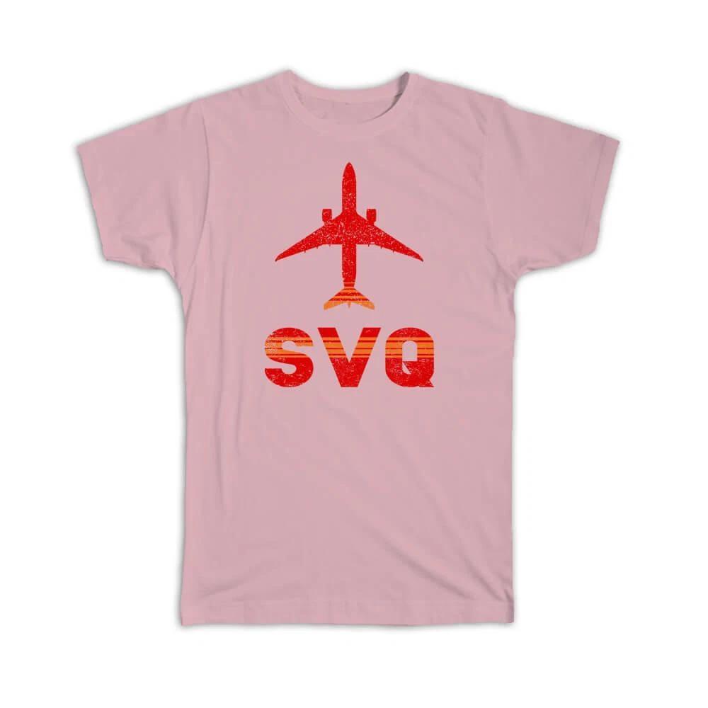 Gift T-Shirt : Spain Seville Airport SVQ Travel Airline Pilot AIRPORT XL