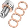 A51K-M14x1.5 Magnetic Stainless Steel Oil Pan Drain Nut Bolt With Copper Crush Washer Anti Leakage For Cars,Motorcycles,Boats