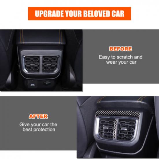 Soft Carbon Fiber Rear Air Vent Trim Sticker For Ford Ranger Raptor T9 2024