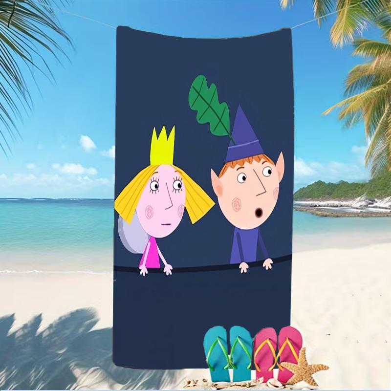 Serviette de plage motif Le Petit Royaume de Ben et Holly - douce, absorbante, lavable en machine Légère et moderne, pour la natation, Essentiels de voyage