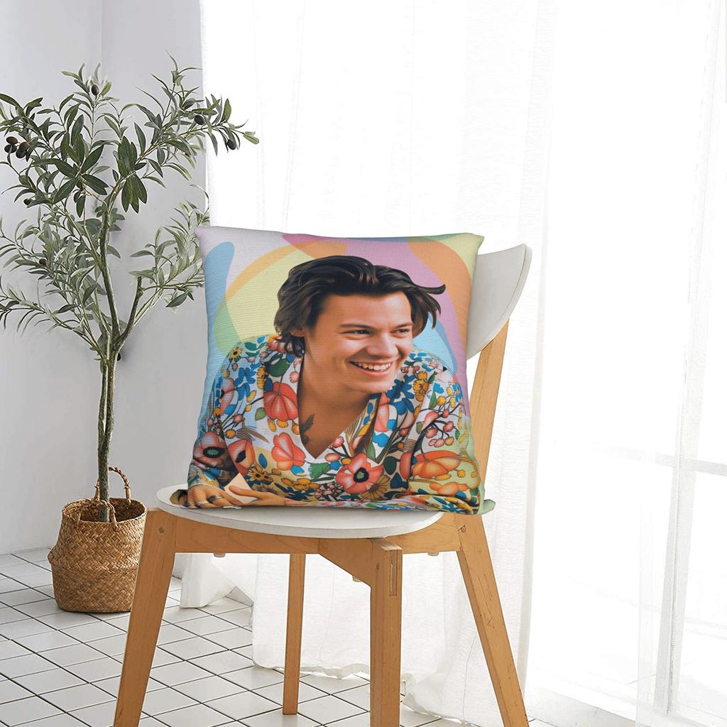 Singer H-Harrys S-Styles Pillow Case  Soft Pillow Cover For Sofa Car Home Decor Funny Cushion Cover