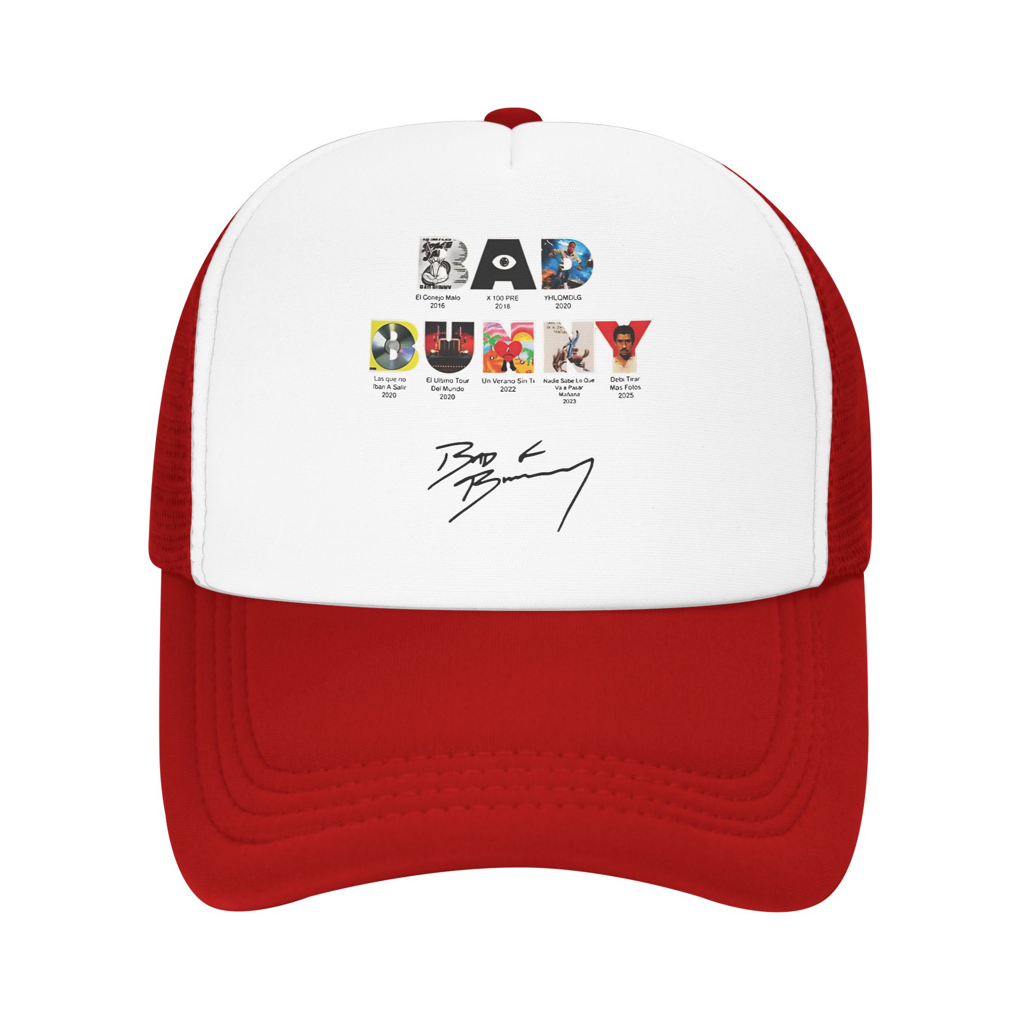 

All Albums & Tours Cover Casual Sun Hats For Unisex-Teens Summer Bads Bunnys Kpop Rock Baseball Cap Trendy Sun Visor Trucker Hat One Size красный