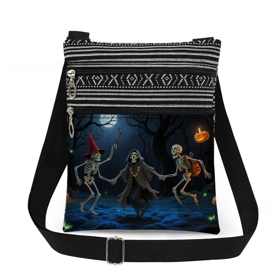 1 Stück Halloween-Print-Tragetaschen Damen Schulter-Handtaschen Postboten-Tasche 6954 CLE