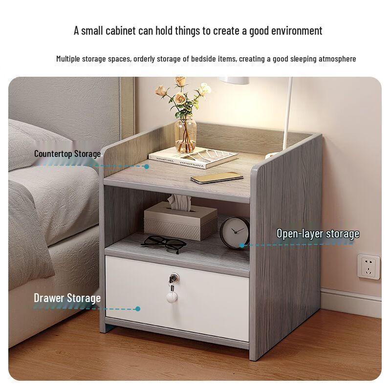 Modern Minimalist Bedside Storage Cabinet