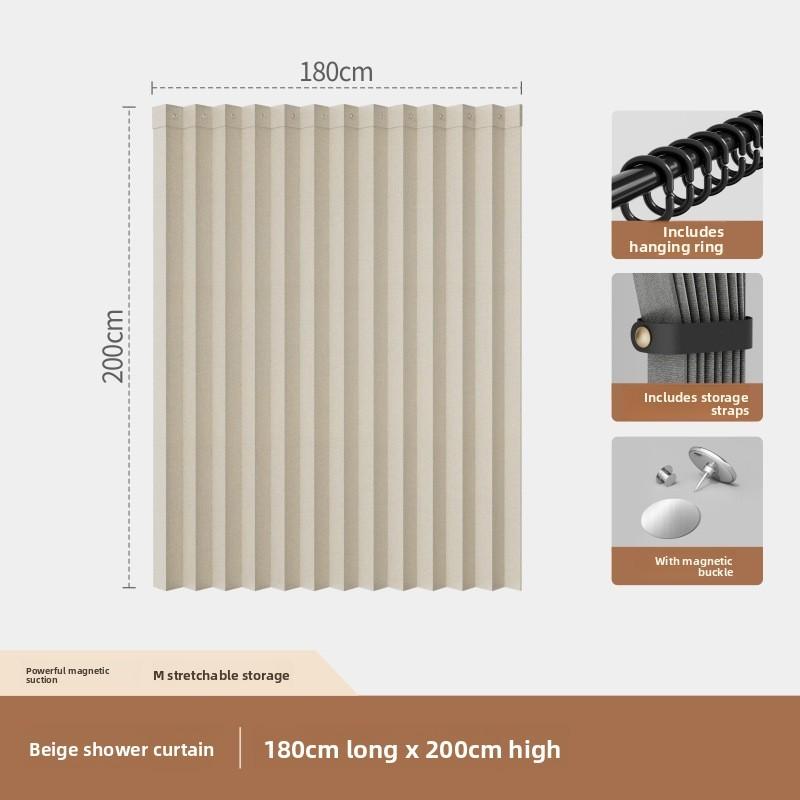 Shower Waterproof Foldable Curtain Soft Door Curtain Set For Home Decor Bathroom
