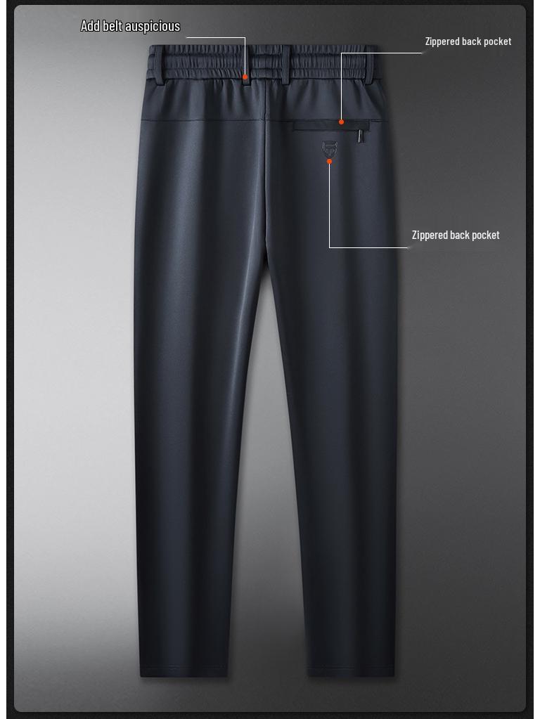 Men's Autumn Fleece-Lined Straight-Leg Elastic Sweatpants - Plus Size Casual Sports Pants