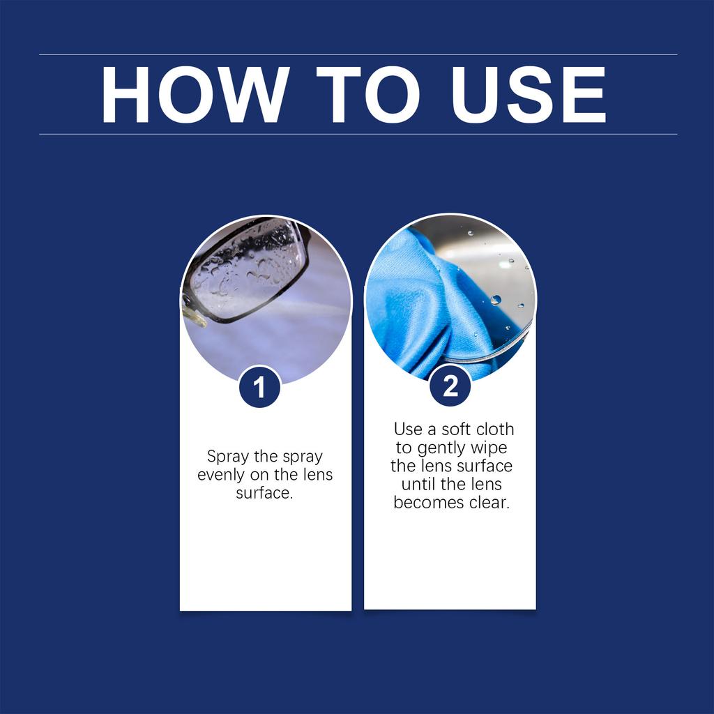 Eyeglass Cleaning Fluid Anti Fog Glasses Cleaning Lenses Remove Scratches Fingerprint Clear Vision Waterproof Portable Defogger