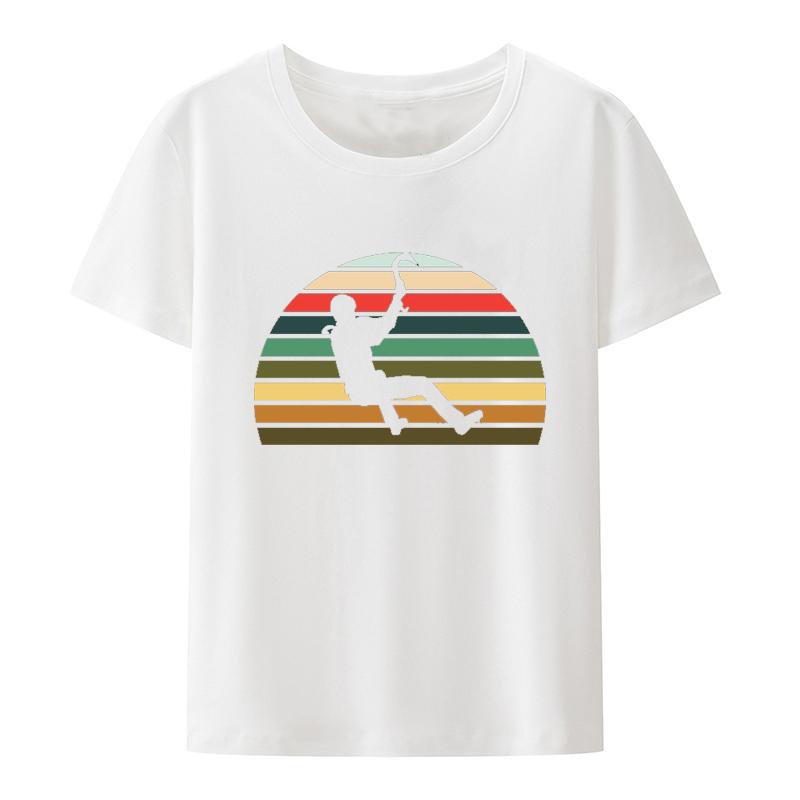 Cool Climbing Mountaineering Cotton Tshirt Y2k Style Camisa Summer Printed Shirt Top Street Fashion Humor Short Sleev Tee