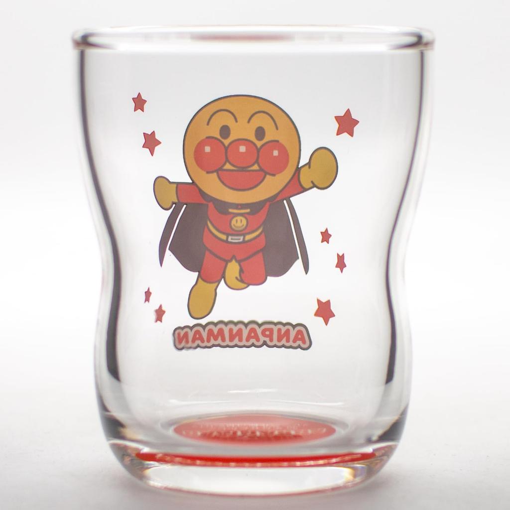 Otsuka Glass Anpanman Good Kids Glasses, Easy-to-Hold Juice Cups (2 Pieces, 130ml), Children's Tableware Set, Anpanman & Baikinman Goods, Transparent,