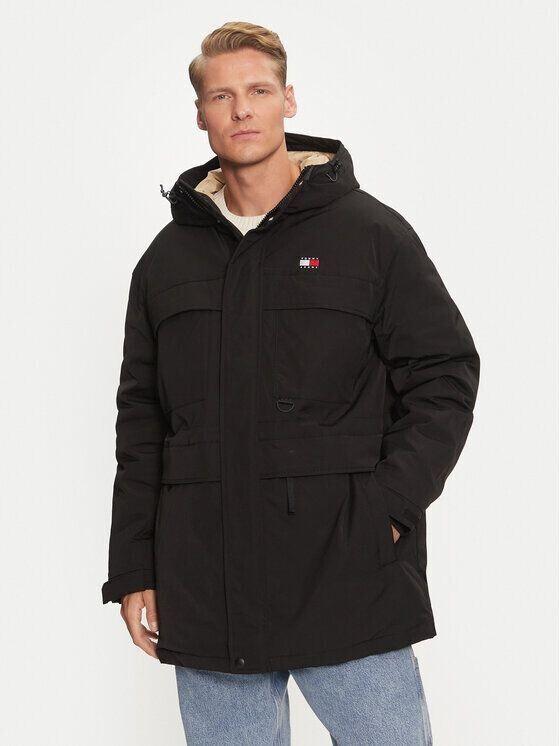 Зимняя куртка Tommy Hilfiger Parka Tech Canvas Hooded Parka schwarz