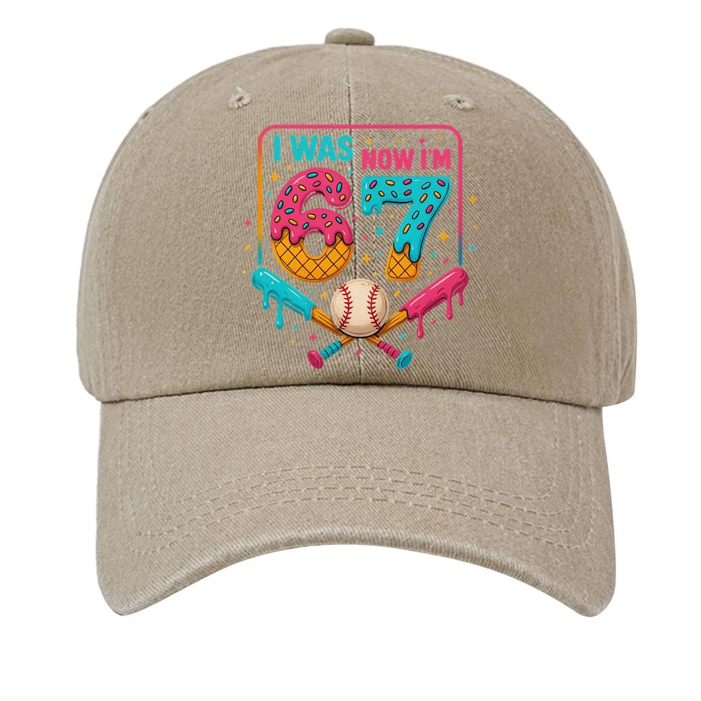 Washed Cotton Baseball Cap With Printed Distressed Soft Top Denim Hat For Men, European And American Retro Hat