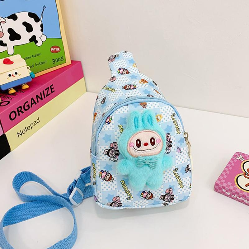 Kawaii Labubu Messenger Bag Kreslený Roztomilý Batoh pro Základní Školu The Monster Labubu Dárky pro Mateřskou Školu Dětská Taška přes Rameno