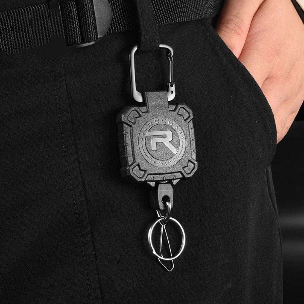 Steel Wire Rope Retractable Keychain High Strength Badge Holder Easy-to-pull Buckle  ID Card