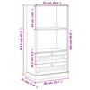 VIGO Bookshelf 60 x 35 x 114.5 cm Solid Pine Wood