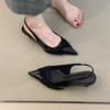 French temperament high heels spring and summer 2025 temperament socialite gentle pleated fairy pointed head shallow mouth empty sandals