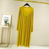 Ruffle Dress Pleated Womens Loose Plus Size Nightgown Long Long Sleeve Dress