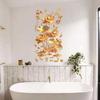 2Pcs Anti-static Flower Koi Sticker 3D Effect Chinese Style Glass Door Sticker Plastic Golden Lotus Wall Sticker