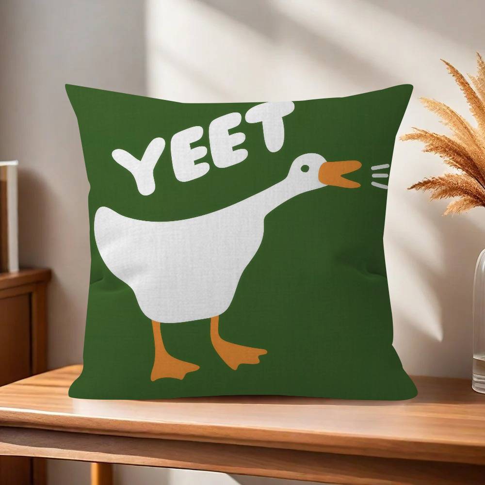 What The Duck Print Art Funny Decorative Room Aesthetics Pillow Case Home Decor Bedroom Sofa Bed Couch Pillow Cover 45x45