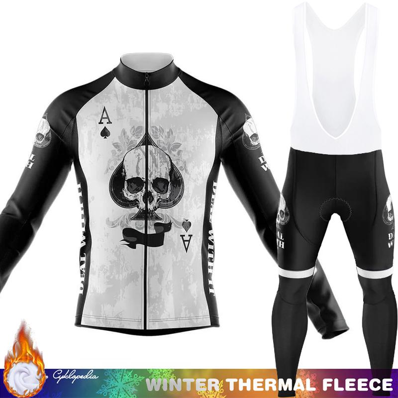 Men's Cycling Jersey Winter Thermal Fleece Biking Clothes Triathlon Road Bikes Man Outfit Long Sleeve Shirt Bicycle Clothing Set