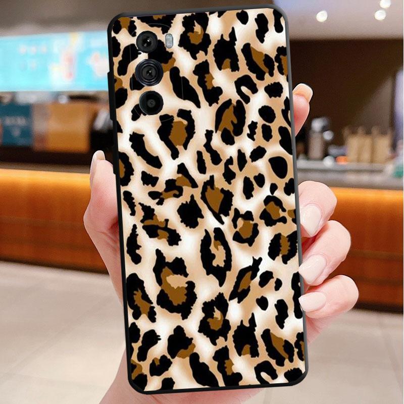 Phone Case For Motorola Edge 50 40 Pro 60 50 40 30 Ultra Neo Fusion Moto G85 G72 G53 G54 G84 G13 G32 Tiger Leopard Print