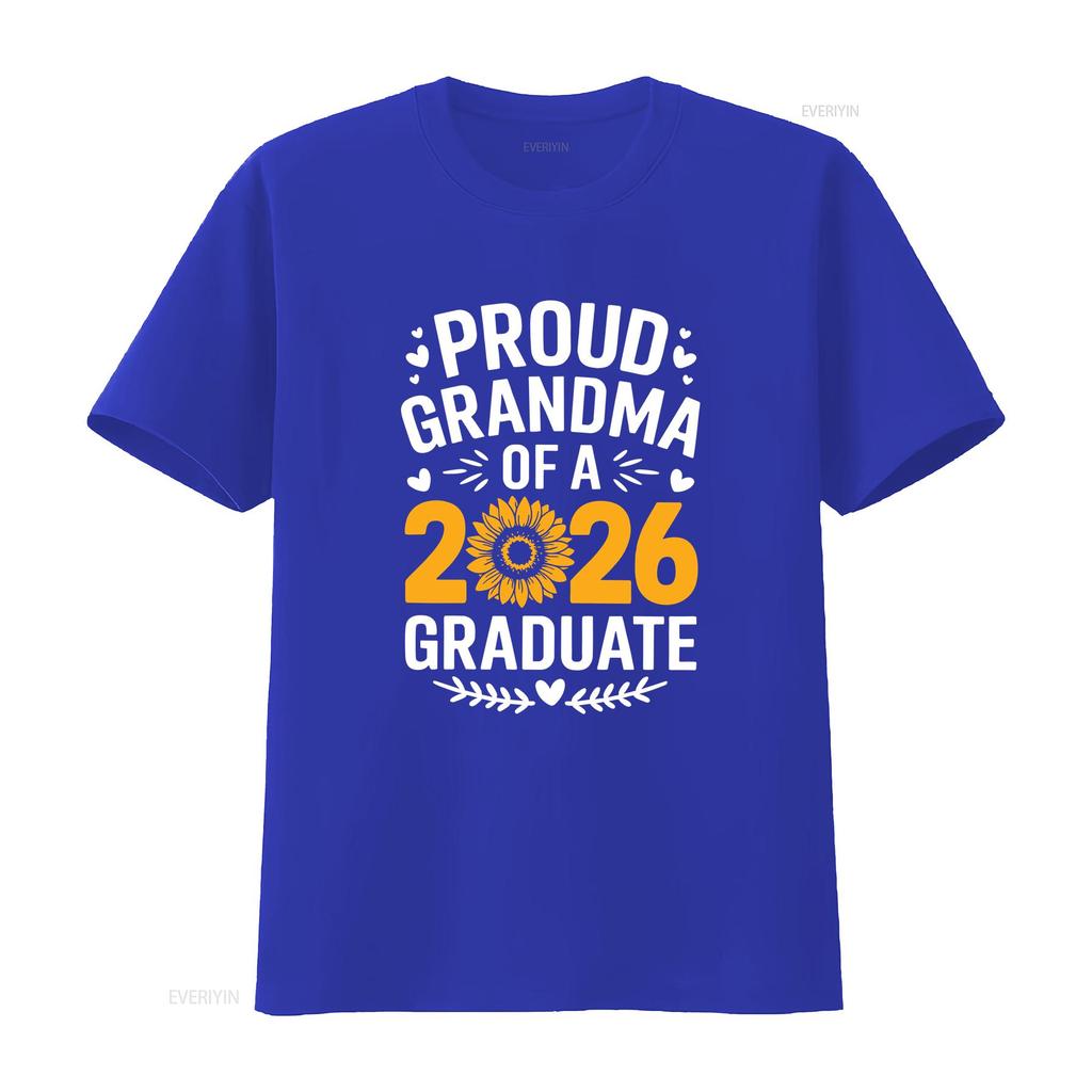 Fier Mamie d'un Diplômé 2026 T-shirt Classe Graduation Senior vintage Lavé streetwear homme Polyvalent Casual graphique