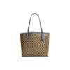 New Female City Monogram Large Tote Single-Shoulder Bag Khaki Blue 5696-SVTV2