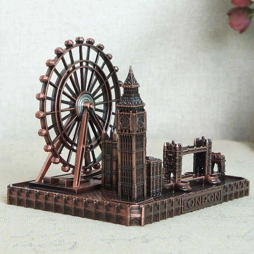Metal London Eye Big Ben Tower Bridge Vintage Miniatures Statue Sculpture Paris Tourist Souvenirs