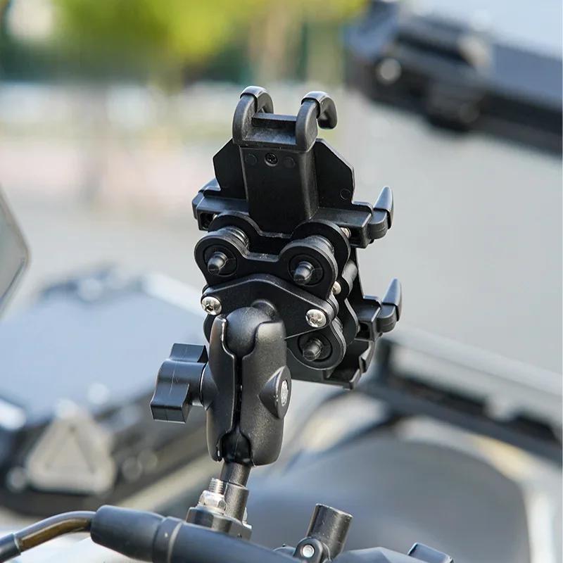 Motorcycle Mobile Phone Bracket Bicycle Electric Vehicle Shockproof Anti-drop Rider Mobile Phone Eight-claw Holder ABS