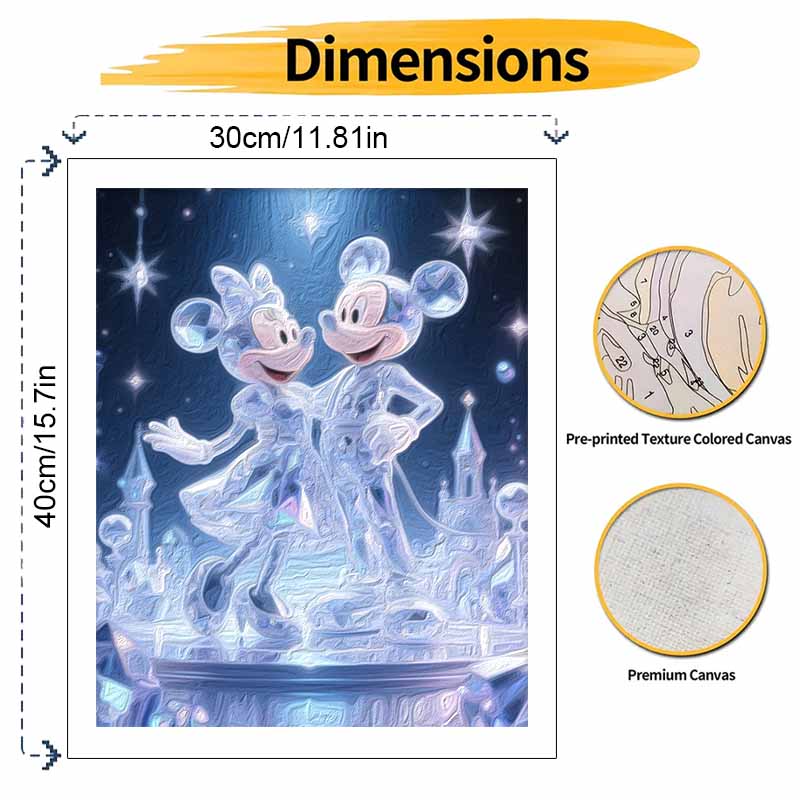 Disney Crystal Couple Oil Painting Hand Painting Coloring Painting Handmade Diy Home Decoration Gift