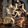 Christmas Decoration Props Ornaments Wooden Five-pointed Star Wall Star Pendant Festive Atmosphere Decoration