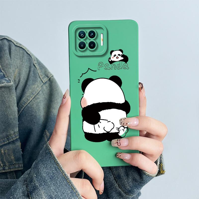 For OPPO Reno4 Lite Reno4 F Phone Case Reno 4 Lite 4F Cover Soft Silicone Cartoon Funda Lovely Panda Flower Printed Coque Casing