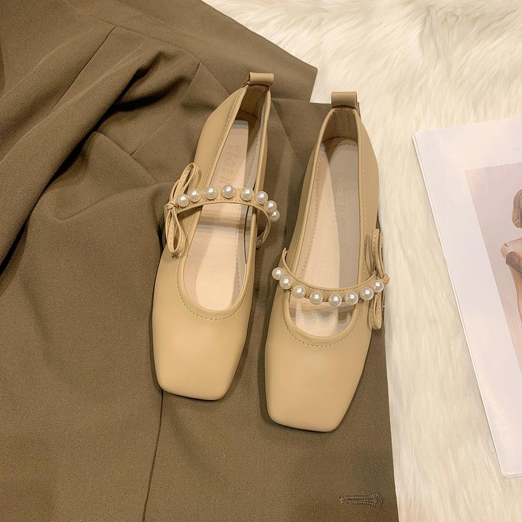 Chaussures plates pour femmes à la mode, tempérament doux, été 2024, nouvelles, confortables, polyvalentes, décontractées, à encolure basse, avec nœud papillon, chaussures simples