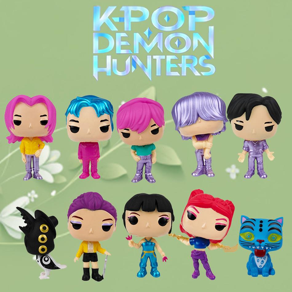 Neue Q-Version Anime KPOP Dämonenjäger Figur Rumis Miras Zoeys Tiger Spielzeug für Kinder Statuen Ornament Geburtstagsgeschenk