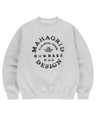 MAHAGRID Circle Grunge Sweatshirt Light Gray(Mg2Efmm460A)