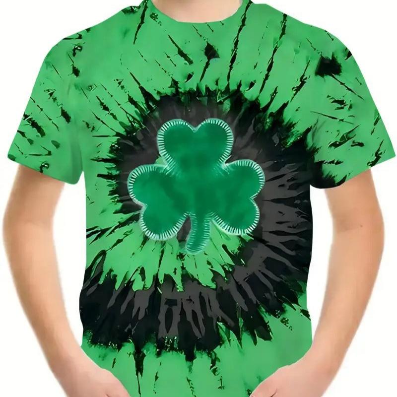 Kinder T-Shirt 3D-Druck Kurzarm Sommer 2025 Trendiges Jungen-Design Sense Klee Kurzarm-T-Shirt