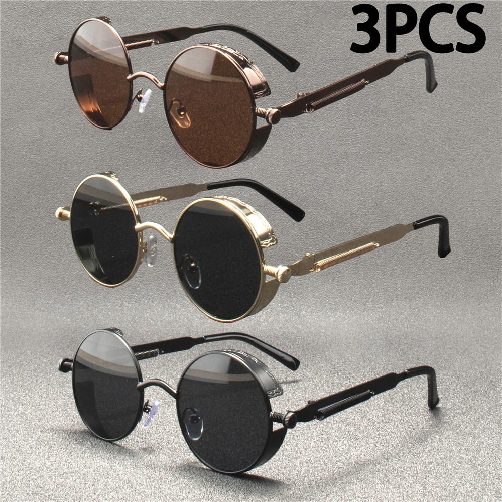 3PCS  Fashion Square Sunglasses Women Luxury Brand Big Purple Sun Glasses Female Mirror Shades Ladies  Feminino